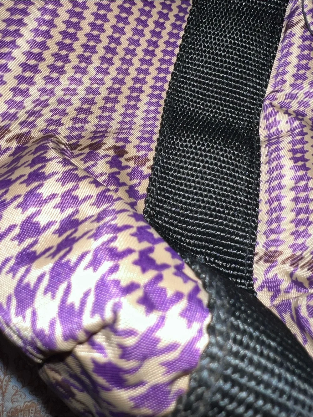 Lauren Ralph Lauren Nylon Purple Houndstooth pattern. Purple Brown Red